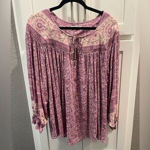 Spell & the Gypsy Collective Dahlia Blouse, Mulberry Size Medium